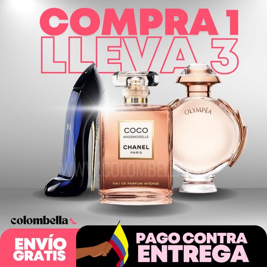 [COMPRA 1 LLEVA 3] - Kit de Perfumes Importados - Carolina Herrera Good Girl | Chanel Mademoiselle | Paco Rabanne Olympea - (100ml Cada Uno)