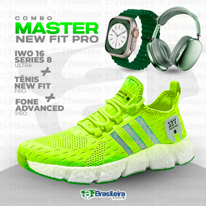 Combo 3x1 PRO - Tênis SNEAKER NEWFIT PRO + IWO SERIES 8 ULTRA + FONE BLUETOOTH PRO | ENVIO IMEDIATO | FRETE GRÁTIS | 12x