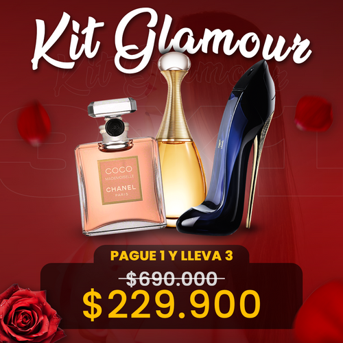 Kit Glamour perfumes importados (Paga 1 lleva 3) Coco Mademoiselle + Good Girl CH + J'adore Dior