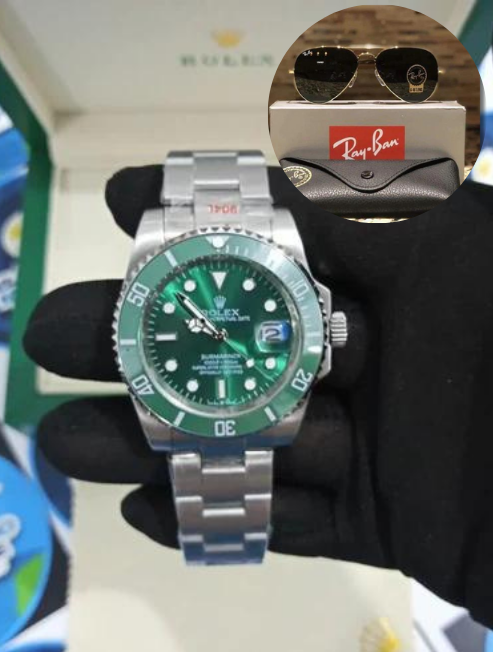 PROMOCIÓN - COMPRA 1 E LLEVA 2 [ 1x ROLEX SUBMARINER VERDE+ 1x GAFAS RAYBAN TIPO PILOTO]