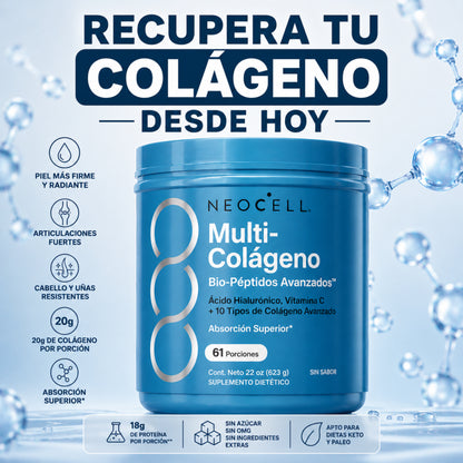 NeoCell Multi-Colageno Peptides - Piel Firme, Cabello Fuerte y Articulaciones